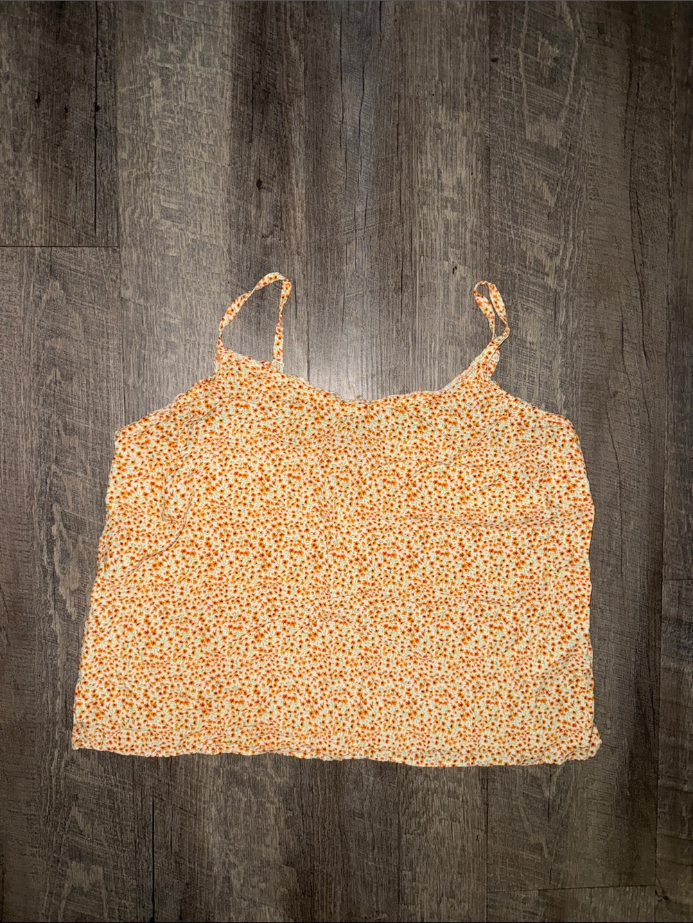 Old Navy Orange Floral Spaghetti Strap Camisole